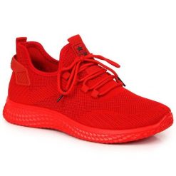Buty sportowe News M EVE268B czerwone. Czerwone buty do biegania INNA MARKA, bez wzorów, z gumy, bez zapięcia, do biegania. Za 179.98 zł.