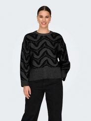 ONLY Sweter w kolorze czarnym rozmiar: XS. Czarne swetry ONLY, xs, bez wzorów, ze splotem, bez ramiączek. Za 52.67 zł.