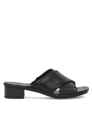 Rieker Klapki 62690-00 Czarny. Czarne klapki Rieker, bez wzorów, ze skóry, bez obcasa, bez zapięcia. Za 279.99 zł.