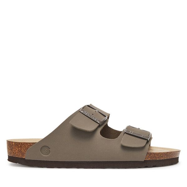 Klapki Genuins. Brązowe klapki Genuins, bez wzorów, bez obcasa, bez zapięcia. Za 169.99 zł.