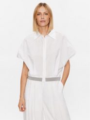 Fabiana Filippi Koszula CAD273W356 Biały Regular Fit. Białe koszule Fabiana Filippi, bez wzorów, z bawełny, bez kołnierzyka, bez ramiączek. Za 2,559.00 zł.