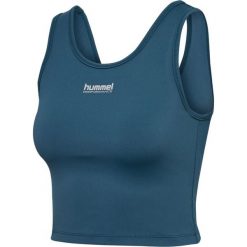 Biustonosz dla kobiet Hummel Intensity Top. Niebieskie topy Hummel, bez wzorów, sportowe, bez kołnierzyka, bez ramiączek. Za 221.50 zł.