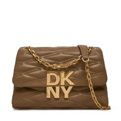 Torebka DKNY. Brązowe kopertówki DKNY, bez wzorów, wizytowe, bez dodatków. Za 1,369.00 zł.