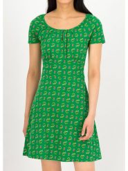 Blutsgeschwister Sukienka "Ducktales Romance" w kolorze zielonym rozmiar: XL. Zielone sukienki Blutsgeschwister, xl, bez wzorów, z bawełny, bez kołnierzyka, bez ramiączek, mini, rozkloszowane. Za 180.91 zł.