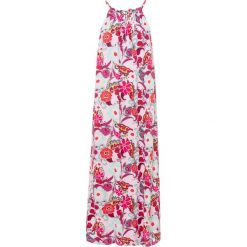 Sukienka z dekoltem halter. Czerwone sukienki bonprix, bez wzorów, bez kołnierzyka, bez ramiączek, maxi. Za 99.99 zł.
