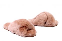 EMU AUSTRALIA W11573 Mayberry camel, kapcie damskie. Brązowe kapcie Emu Australia, bez wzorów, ze skóry. Za 299.90 zł.