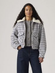 Levi's Kurtka w kolorze biało-granatowym rozmiar: S. Białe kurtki Levi's, s, z aplikacjami, bez kaptura. Za 214.19 zł.