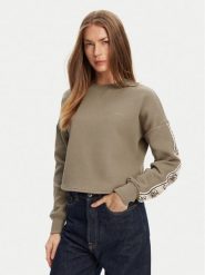 Guess Bluza V3BQ16 KB3P2 Brązowy Regular Fit. Brązowe bluzy bez kaptura Guess, xs, z aplikacjami, z bawełny, bez kaptura. Za 349.99 zł.