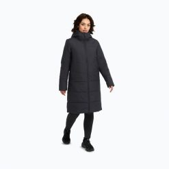 Płaszcz puchowy damski Jack Wolfskin Deutzer Coat. Czarne płaszcze Jack Wolfskin, bez wzorów, z puchu, sportowe, bez kaptura. Za 679.99 zł.