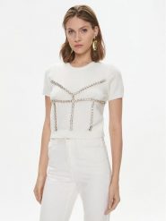 Pinko Sweter Medusa 102016 A18O Écru Slim Fit. Swetry Pinko, s, bez wzorów, z syntetyku, bez ramiączek. Za 1,869.00 zł.