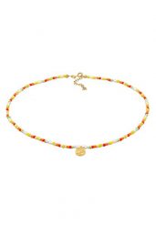Elli Damski Choker z zawieszką koraliki Boho w pozłacanym srebrze próby 925 Naszyjniki 1 ct. Białe naszyjniki Elli, z materiału, z perłą, pozłacane. Za 333.99 zł.