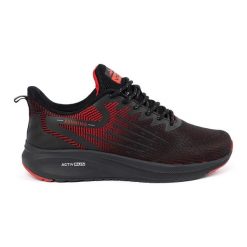 Czarno-czerwone buty sportowe do biegania czarne. Czarne buty do biegania bez wzorów, z materiału, bez zapięcia, do biegania. Za 197.04 zł.