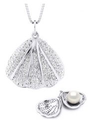 Pearl Addict Srebrny naszyjnik z perłą - dł. 42 cm rozmiar: onesize. Szare naszyjniki Pearl Addict, z materiału, z cyrkonią, srebrne. Za 211.31 zł.