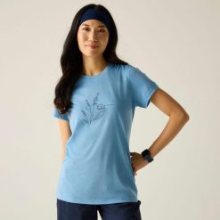 Damska koszulka Escade z krótkim rękawem i nadrukiem z mieszanki wełny merino. Zielone t-shirty sportowe Regatta, m, bez wzorów, z jersey, bez ramiączek. Za 249.99 zł.