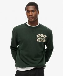 Superdry Bluza Vintage Athletic z okrągłym dekoltem, 100% bawełna. Zielone bluzy bez kaptura Superdry, l, z aplikacjami, z bawełny, bez kaptura. Za 387.20 zł.