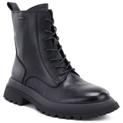 Skórzane botki damskie workery ocieplane czarne Big Star UU274375. Czarne botki BIG STAR, bez wzorów, ze skóry, retro, bez obcasa, bez zapięcia. Za 449.99 zł.
