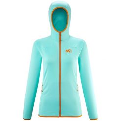 Bluza turystyczna polarowa damska Millet Lokka Hoodie Iii W. Niebieskie bluzy z polaru Millet, l, bez wzorów, z polaru, trekkingowe. Za 549.00 zł.