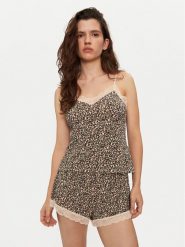 Hunkemöller Piżama 203187 Brązowy Regular Fit. Brązowe piżamy Hunkemöller, s, bez wzorów, z wiskozy, bez kołnierzyka, bez ramiączek. Za 119.99 zł.