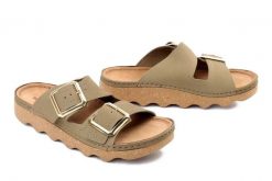 Befado 158D 300 zielony, klapki damskie. Zielone klapki Befado, bez wzorów, ze skóry, bez obcasa, bez zapięcia. Za 149.90 zł.
