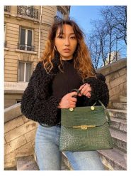 Christian Laurier Skórzana torebka "Emy" w kolorze zielonym - 27 x 19 x 12 cm rozmiar: onesize. Zielone torebki klasyczne Christian Laurier, bez wzorów, z materiału, przez ramię, bez dodatków. Za 239.99 zł.