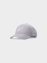 4F Czapka z daszkiem strapback uniseks - szara S/M. Szare czapki z daszkiem 4f, na lato, bez wzorów, z syntetyku, sportowe. W wyprzedaży za 29.99 zł.