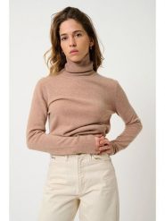 AUTHENTIC CASHMERE Kaszmirowy golf "Bise" w kolorze beżowym rozmiar: L. Brązowe swetry AUTHENTIC CASHMERE, l, bez wzorów, z kaszmiru, bez ramiączek. Za 367.22 zł.