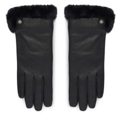 Rękawiczki LAUREN RALPH LAUREN. Czarne rękawiczki Lauren Ralph Lauren, bez wzorów, z dzianiny. Za 549.99 zł.