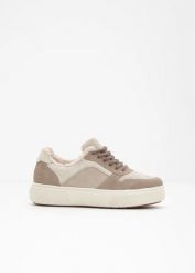 Ocieplane sneakersy marki Rieker na komfortowej platformie. Brązowe buty sportowe lifestyle bonprix, bez wzorów, sportowe, bez zapięcia. Za 289.99 zł.