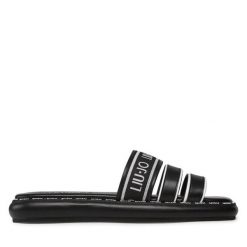 Klapki Liu Jo. Czarne klapki Liu Jo, bez wzorów, bez obcasa, bez zapięcia. Za 449.99 zł.