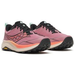 Buty trailowe damskie Saucony Peregrine 16. Czerwone buty do biegania Saucony, bez wzorów, sportowe, bez zapięcia. Za 691.89 zł.