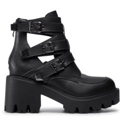 Botki Altercore. Czarne botki Altercore, bez wzorów, bez obcasa, na słupku, bez zapięcia. Za 339.99 zł.